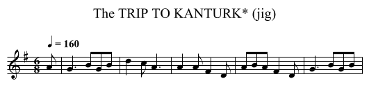 TRIP TO KANTURK* (jig), The - staff notation