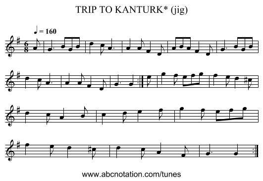 TRIP TO KANTURK* (jig) - staff notation