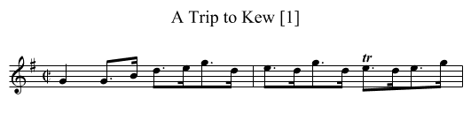 Trip to Kew [1], A - staff notation