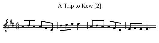 Trip to Kew [2], A - staff notation