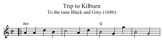 Trip to Kilburn - staff notation