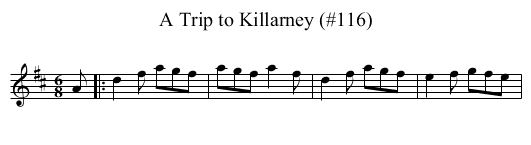 Trip to Killarney (#116), A - staff notation