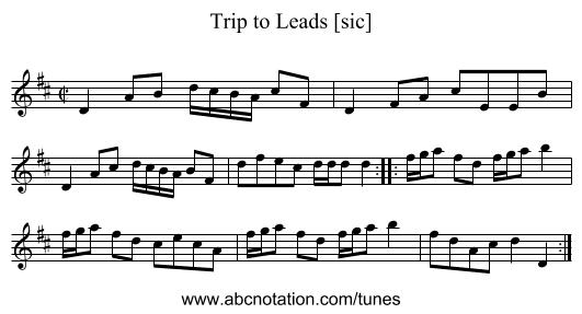 Trip to Leads [sic] - staff notation