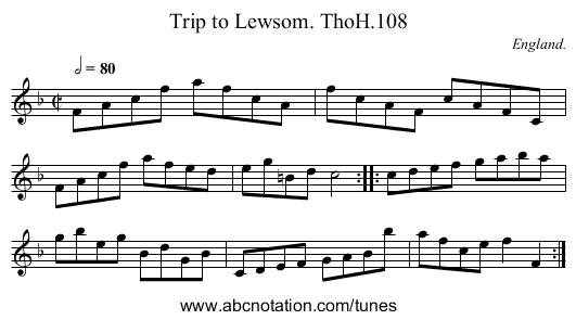 Trip to Lewsom. ThoH.108 - staff notation