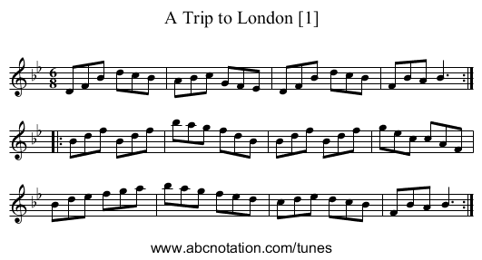 Trip to London [1], A - staff notation