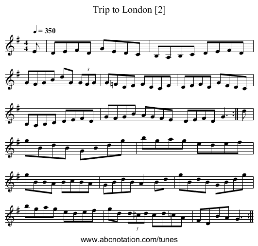 Trip to London [2] - staff notation