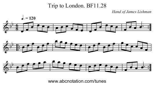 Trip to London. BF11.28 - staff notation