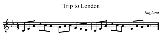 Trip to London - staff notation