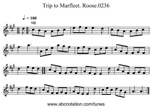 Trip to Marfleet. Roose.0236 - staff notation