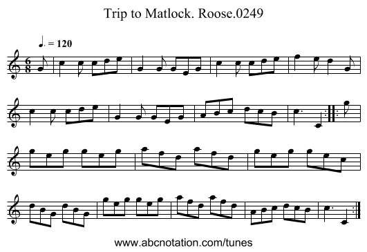 Trip to Matlock. Roose.0249 - staff notation
