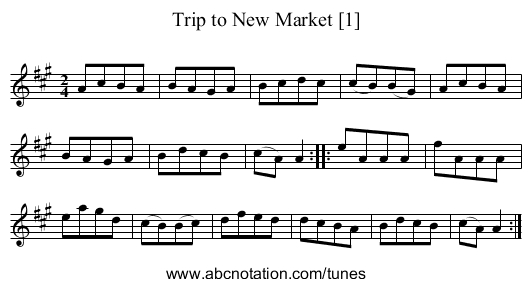 Trip to New Market [1] - staff notation