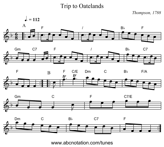 Trip to Oatelands - staff notation
