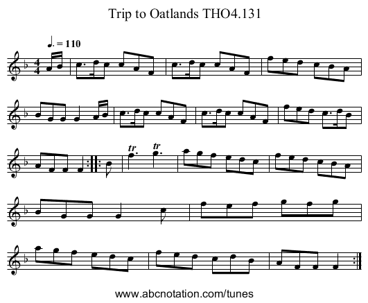 Trip to Oatlands THO4.131 - staff notation