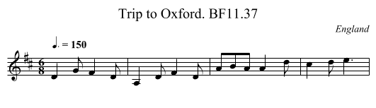 Trip to Oxford. BF11.37 - staff notation