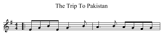Trip To Pakistan, The  - staff notation