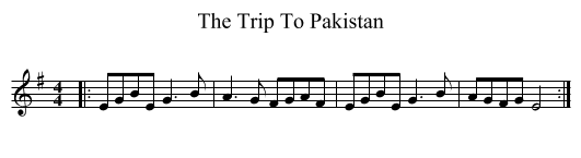 Trip To Pakistan, The  - staff notation