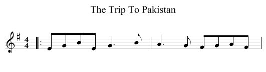 Trip To Pakistan, The  - staff notation