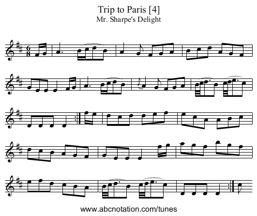 Trip to Paris [4] - staff notation