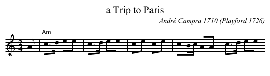 Trip to Paris, a  - staff notation