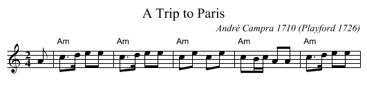 Trip to Paris, A  - staff notation