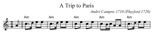 Trip to Paris, A  - staff notation