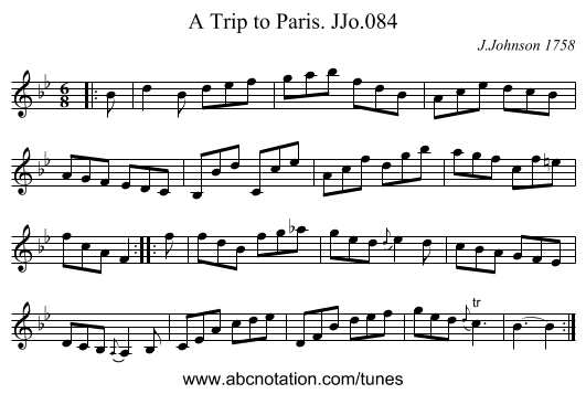 Trip to Paris. JJo.084, A - staff notation