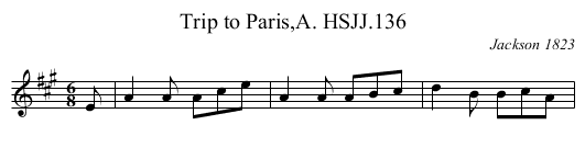 Trip to Paris,A. HSJJ.136 - staff notation