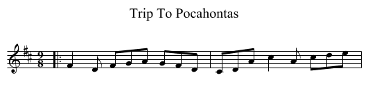 Trip To Pocahontas - staff notation