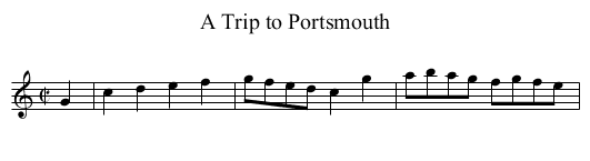 Trip to Portsmouth, A - staff notation