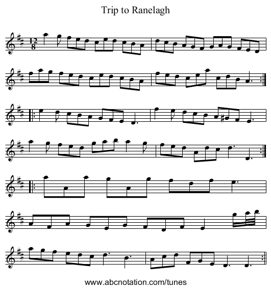 Trip to Ranelagh - staff notation