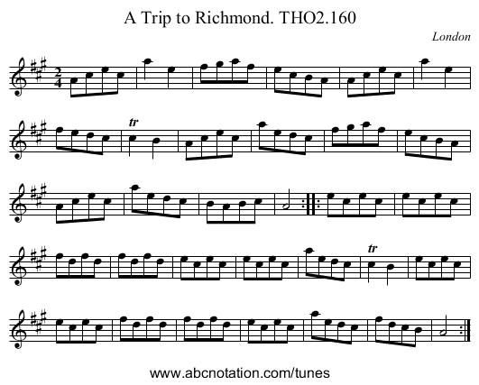 Trip to Richmond. THO2.160, A - staff notation