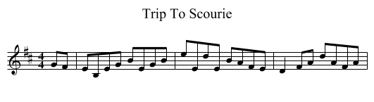 Trip To Scourie - staff notation