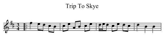 Trip To Skye - staff notation