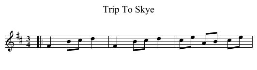 Trip To Skye - staff notation
