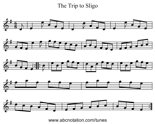 Trip to Sligo, The - staff notation