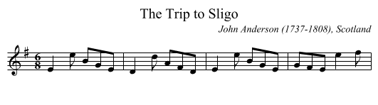 Trip to Sligo, The - staff notation