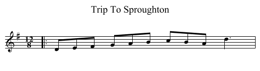 Trip To Sproughton - staff notation
