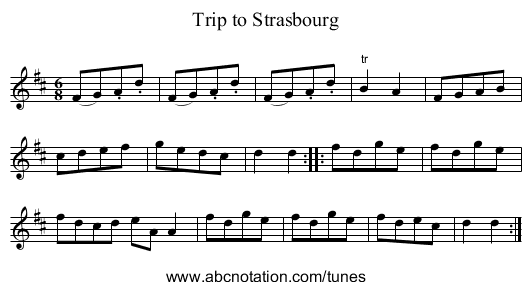 Trip to Strasbourg - staff notation
