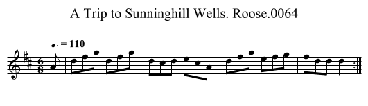 Trip to Sunninghill Wells. Roose.0064, A - staff notation