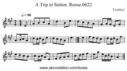 Trip to Sutton. Roose.0622, A - staff notation