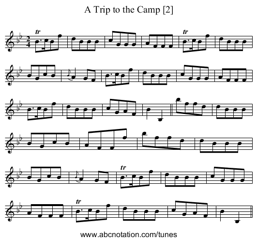 Trip to the Camp [2], A - staff notation