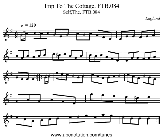 Trip To The Cottage. FTB.084 - staff notation