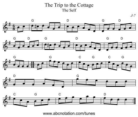 Trip to the Cottage, The - staff notation