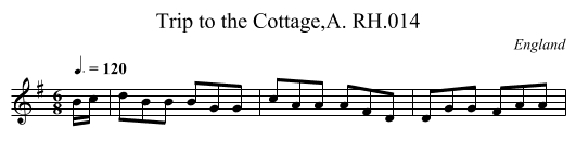Trip to the Cottage,A. RH.014 - staff notation