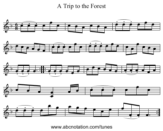 Trip to the Forest, A - staff notation