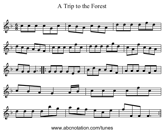 Trip to the Forest, A - staff notation