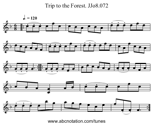 Trip to the Forest. JJo8.072 - staff notation