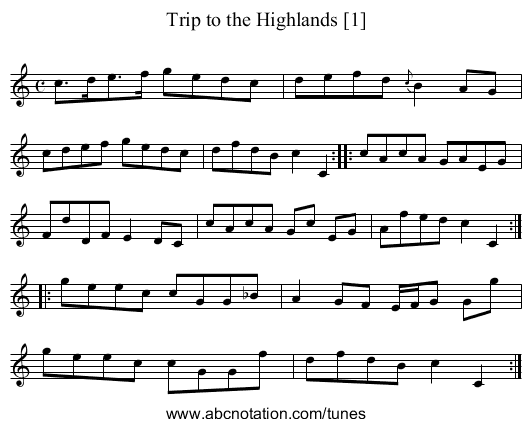 Trip to the Highlands [1] - staff notation
