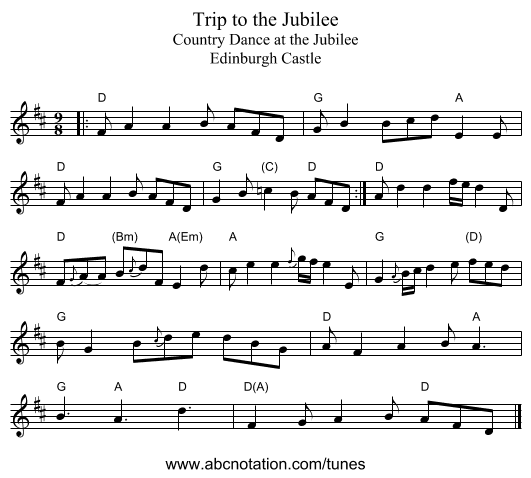 Trip to the Jubilee - staff notation