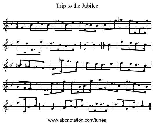 Trip to the Jubilee - staff notation